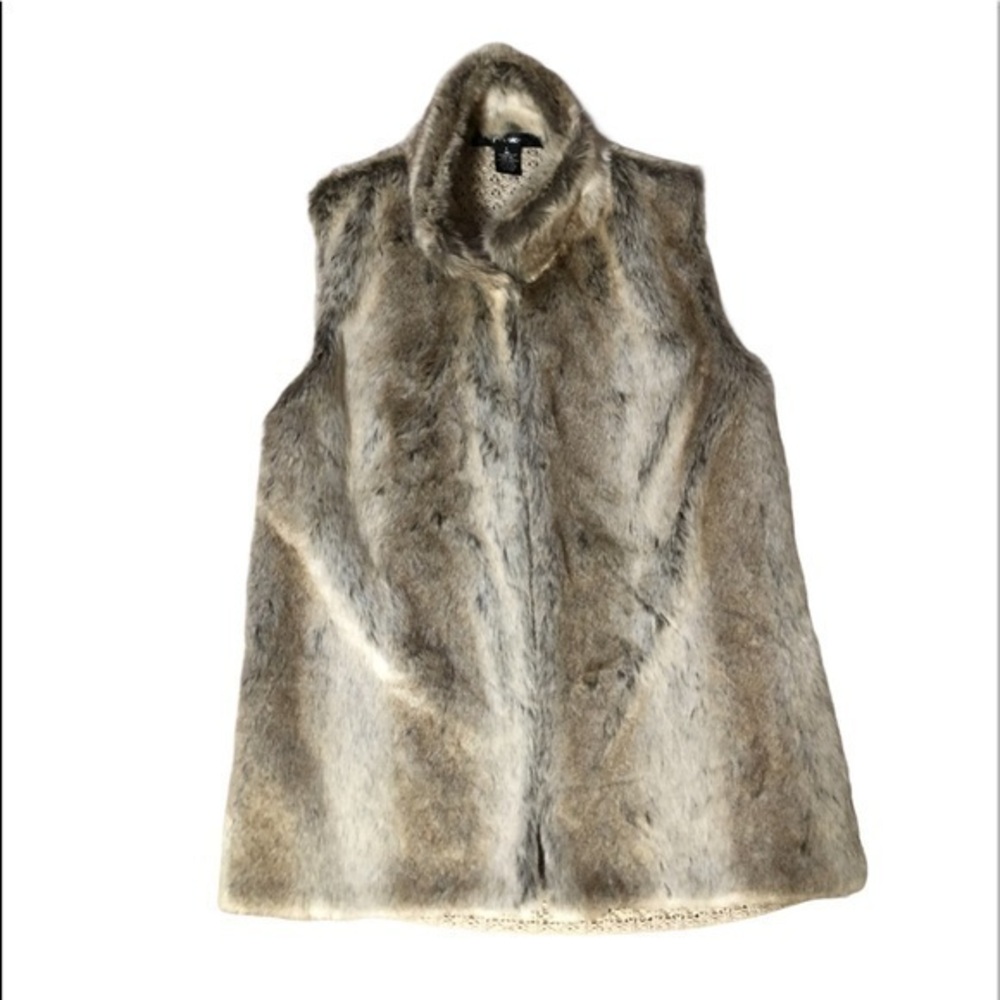 89th & Madison size large faux fur vest very soft